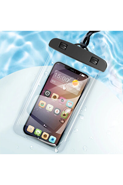 Choice جراب هاتف أسود مقاوم للماء وحقيبة مقاومة للماء للسباحة وحقيبة حماية عا...