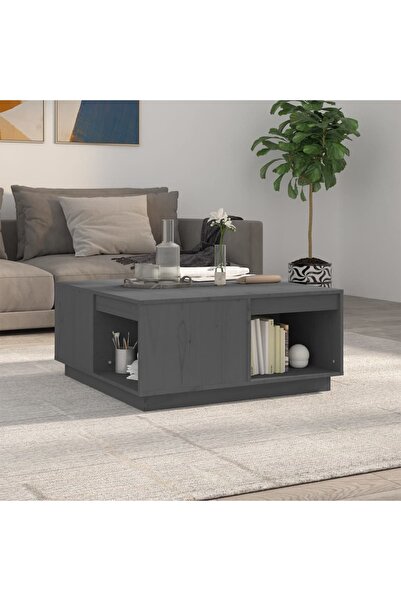 Concept Masă de cafea, gri, 80x81x36,5 cm, lemn masiv de pin