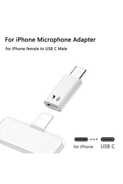 Choice white USB C Male Converter for iPhone Lavalier Microphone, for iPhone ...