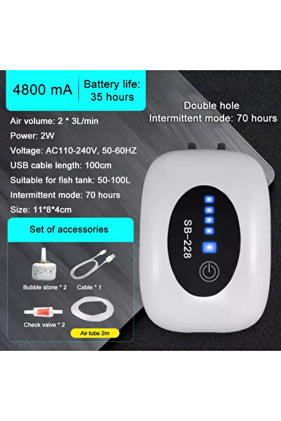 choice2 SB228 1PCS Aquarium Fish Tank Oxygen Air Pump Compressor Charging Sil...