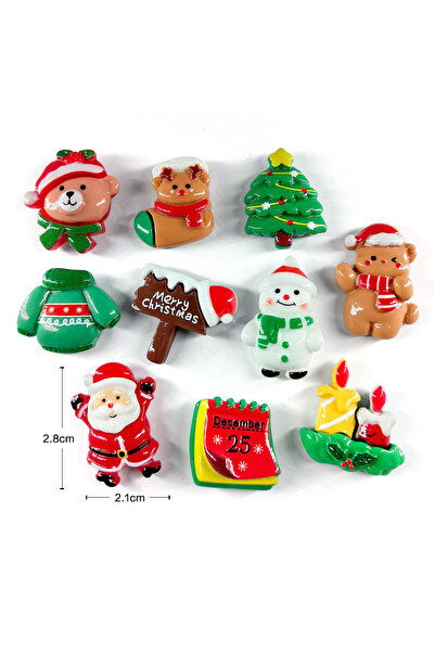 Choice1 ١٠ قطع من مغناطيسات الثلاجة الحمراء لعيد الميلاد - ١٠ قطع من مغناطيسا...