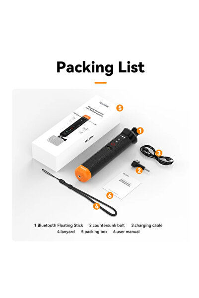 Choice حزمة عصا سيلفي TELESIN Buoyancy Bar مقاومة للماء مع حزام يد لاسلكي للت...