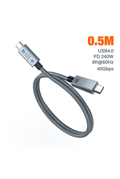 choice2 Black 0.5m PD 3.1 240W USB4 Cable For Thunderbolt 3/4 8K HD 40Gbps 48...
