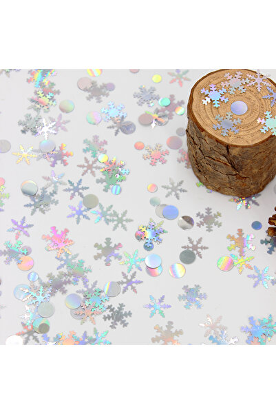 Choice 30 غرام من قصاصات الورق الملونة على شكل ندفات ثلجية صغيرة مستديرة من م...