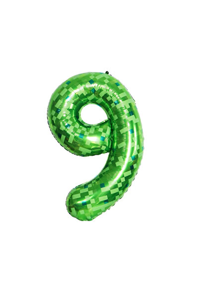 Choice6 كرة رقمية عملاقة من رقائق الألومنيوم مقاس 40 بوصة، بنمط شبكة بكسل خضر...