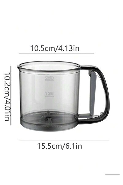 Choice 1pc grey 1pc Flour Sifter With Manual Hand Crank And Fine Mesh, Househ...