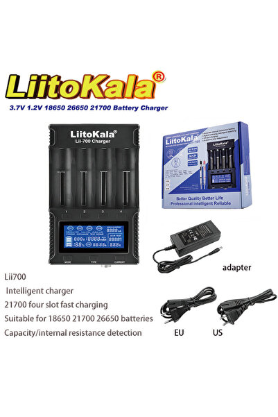 Choice1 Liitokala Lii-700(EU) Liitokala Lii700 شاحن ذكي 21700 رباعية فتحة شحن...