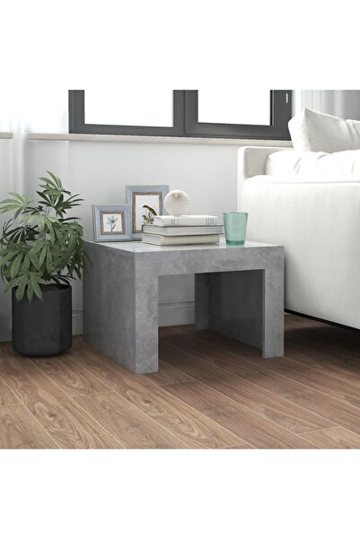 Concept Τραπεζάκι σαλονιού, γκρι σκυροδέματος, 50x50x35 εκ., μοριοσανίδα