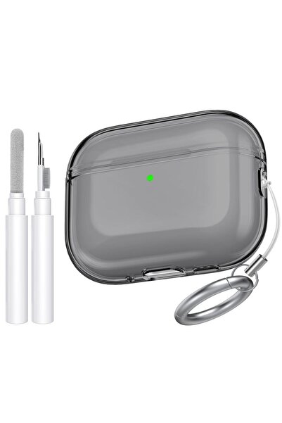 Choice17 جراب شفاف أسود لامع لسماعات AirPods Pro 3