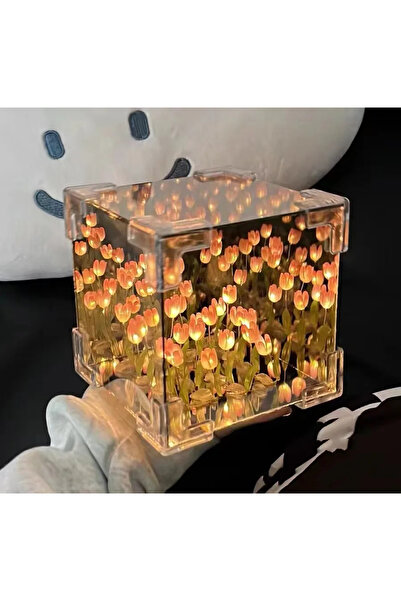 Choice pink 2024 Creative Diy Tulip Flower Sea Cube Three-Dimensional Small N...