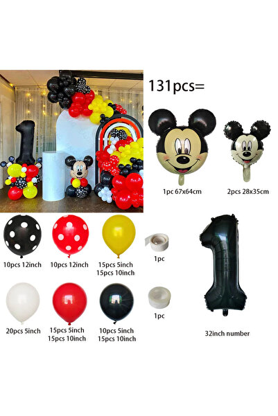 Choice6 كما هو موضح في النمط 1-1، مجموعة بالونات ميكي ماوس للأصدقاء، 131 قطعة...