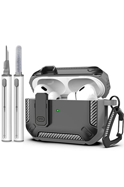 Choice1 غطاء حماية صلب مقاوم للصدمات لسماعات AirPods Pro 3 باللون الرمادي مود...