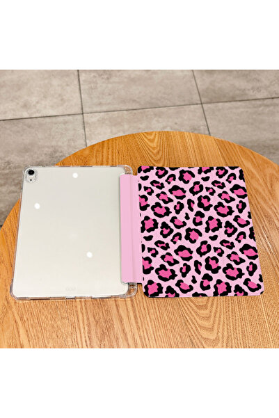 choice2 جراب شفاف بنقشة جلد النمر الوردي لجهاز iPad Pro مقاس 10/11 بوصة (إصدا...