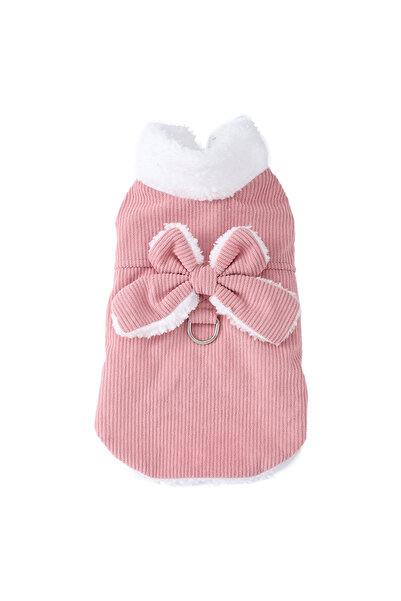 Choice8 معطف شتوي دافئ وردي اللون للحيوانات الأليفة، مصنوع من صوف الفليس، مزو...