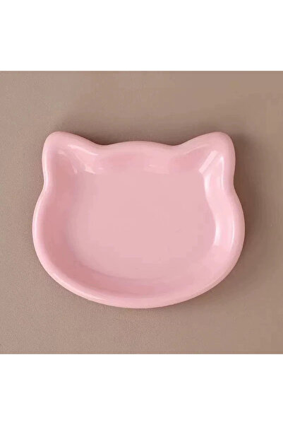 choice2 Pink 1PC Cat-Shaped Pet Bowls, Pastel Color Cute Animal Design, Pet F...