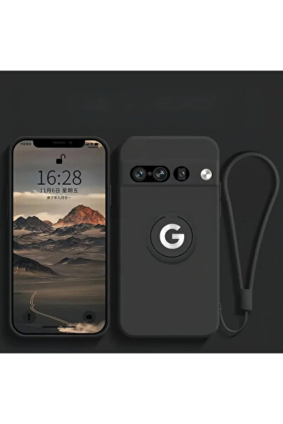 Choice جراب حامل حلقي دوار أصلي من السيليكون السائل باللون الأسود لهاتف جوجل ...