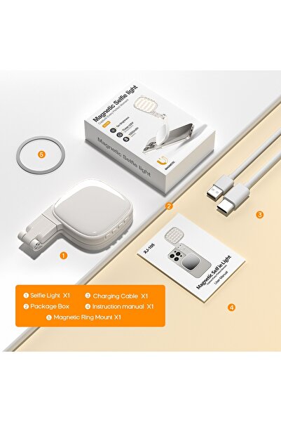 Choice1 مصباح سيلفي أبيض قابل لإعادة الشحن، مصباح هاتف آيفون، مصباح LED لصور ...
