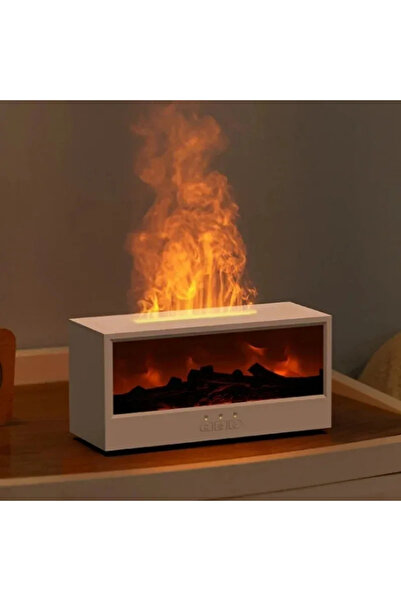 Choice جهاز علاج عطري ثلاثي الأبعاد يحاكي اللهب باللون الأبيض، مرطب للزيوت ال...