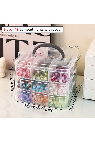 Choice3 3layer - Transparent 1pc transparent multi-layer bead handicraft port...