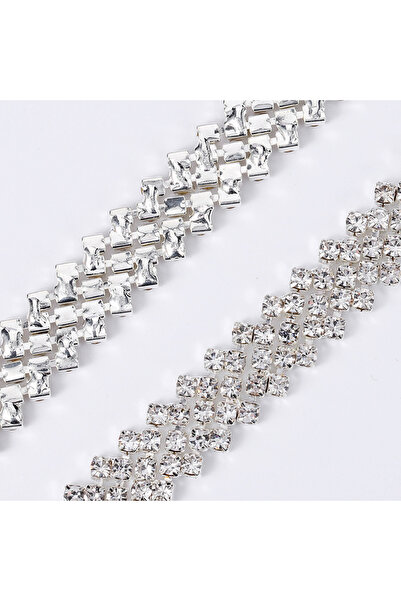 Choice4 1Yard-90cm silver base clear 1Yard/pack 90CM Crystal Claw Rhinestone ...