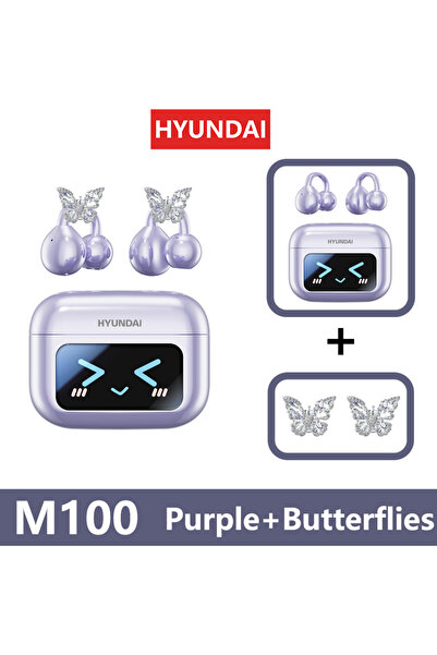 Choice6 HYUNDAI Purple Butterflies Choice HYUNDAI M100 OWS Open Ear Clip Blue...