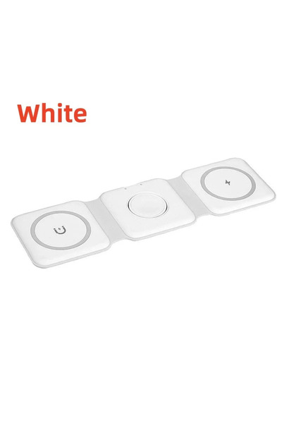 Choice1 شاحن مغناطيسي لاسلكي أبيض 3 في 1، شحن سريع، محطة DK محمولة قابلة للطي...