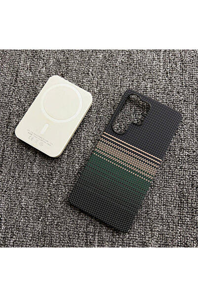 Choice23 غلاف هاتف جديد من ألياف الكربون بنمط كيفلر باللون الأخضر من YS لهاتف...