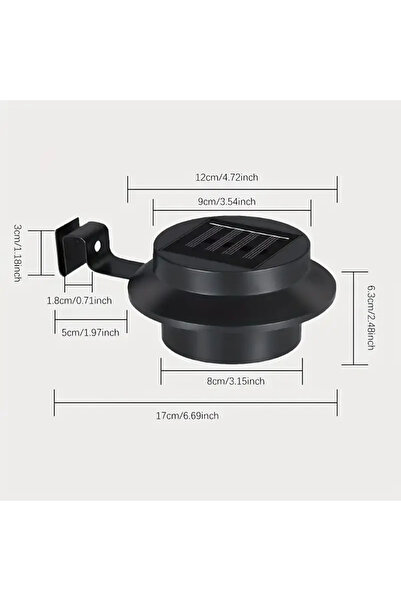 Choice Warm light 3 LED Solar - powered Gutter Lights, with automatic on - of...