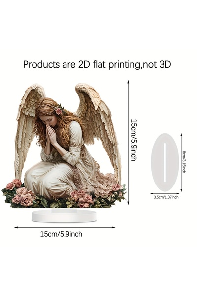 Choice قطعة واحدة من ملاك أنيق ثنائي الأبعاد أكريليك، ديكور فني على شكل ملاك ...