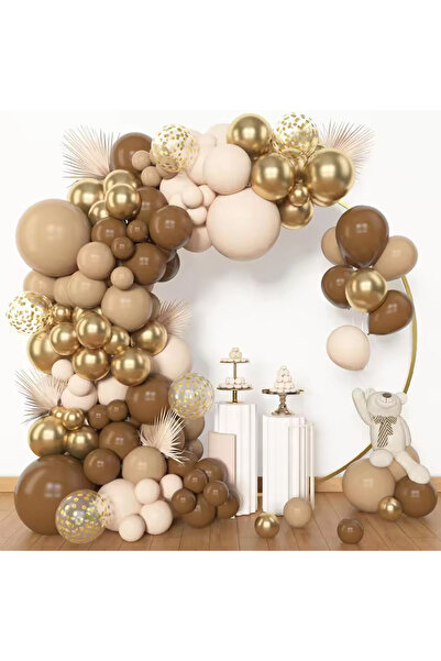 Choice مجموعة قوس بالونات بنية اللون مكونة من 153 قطعة، بأحجام مختلفة: 18، 12...