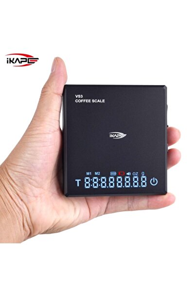 Choice3 ميزان قهوة صغير قابل لإعادة الشحن من البلاستيك الأسود من إيكابي، مزود...