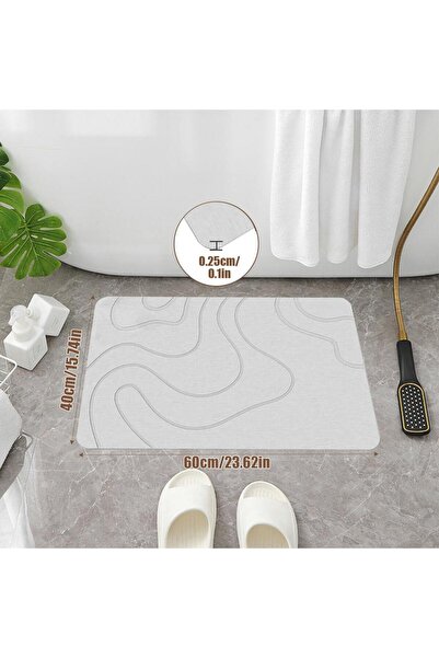 choice2 حصيرة حمام رمادية مانعة للانزلاق مزودة بأكواب شفط قوية لأرضية حوض الا...