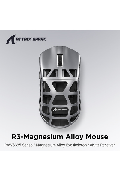 Choice3 R3 Silver grey Attack Shark R3 Magnesium Alloy 8K Wireless Mouse,Tri-...