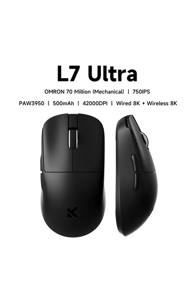 Choice5 ماوس الألعاب اللاسلكي MCHOSE L7 Pro موديل L7 Ultra PAW3395، أسود اللو...