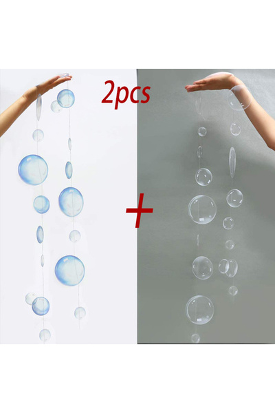 Choice6 قطعتان من زينة حفلات تحت الماء باللونين الأبيض والأزرق، أكاليل فقاعات...