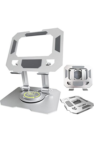 Choice حامل فضي للأجهزة اللوحية، مناسب لأجهزة iPad، قابل للدوران 360 درجة، قا...