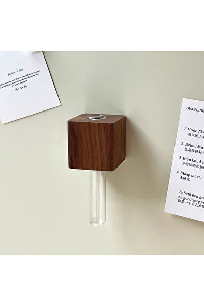 Choice مزهرية خشبية على شكل أنبوب اختبار، مغناطيس للثلاجة، وعاء زراعة نباتات،...