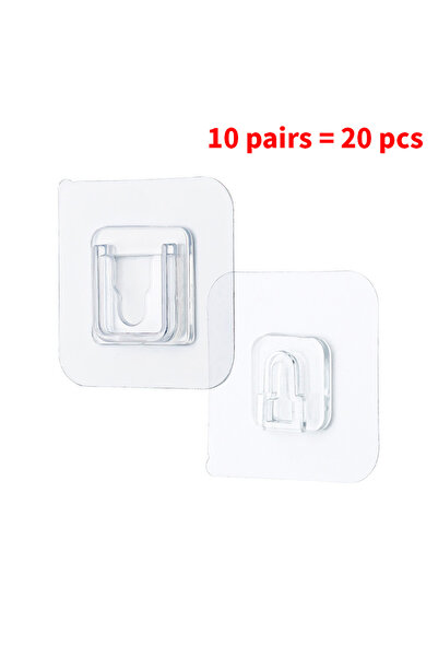 Choice 10 Pairs 10 Pairs Wall Self Adhesive Hook Strong Transparent Suction C...