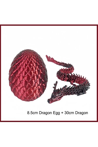 Choice7 بيضة تنين صيني صغيرة ثلاثية الأبعاد باللونين الأسود والأحمر، قابلة لل...
