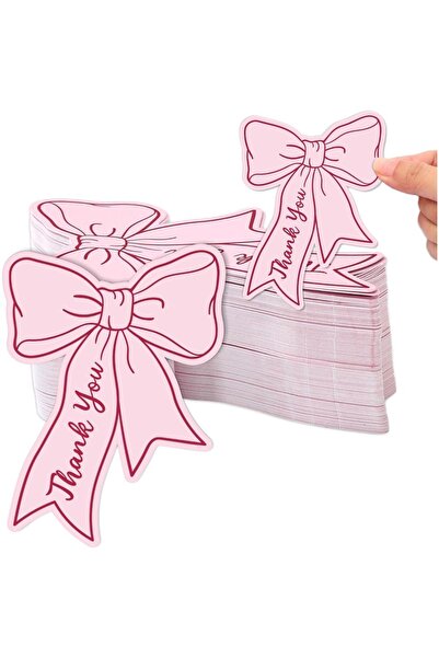 choice2 25 قطعة وردية، 10/25/50 قطعة فيونكة وردية، بطاقة هدايا مكتوبة بخط الي...