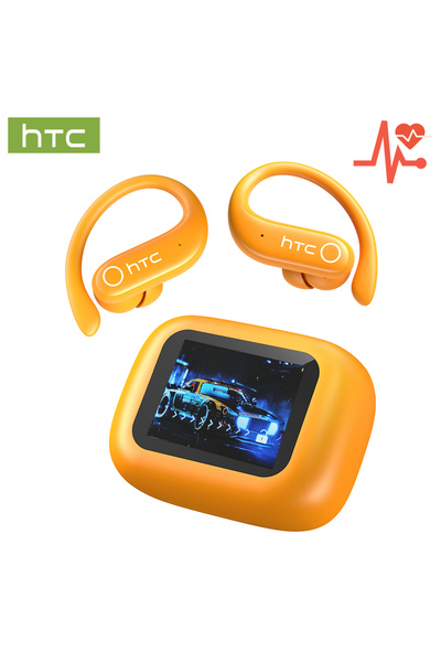 Choice سماعات أذن لاسلكية جديدة من HTC NE61 باللون البرتقالي، مزودة بتقنية بل...