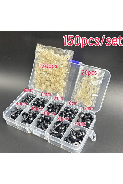 Choice 150pcs 150PCS Safety Eyes and Noses Black Plastic Eyes Teddy Bear Nose...