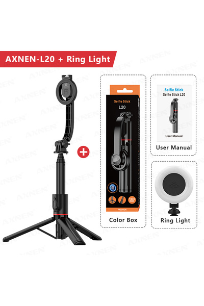 Choice1 أضف إضاءة دائرية AXNEN L20، عصا سيلفي مغناطيسية، حامل ثلاثي القوائم، ...