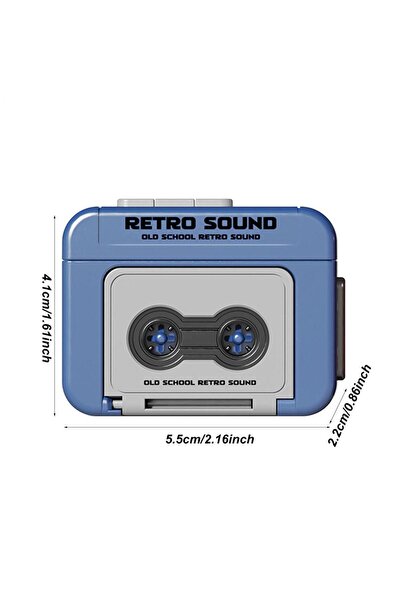 Choice1 سلسلة مفاتيح على شكل صندوق موسيقي أزرق، سلسلة مفاتيح على شكل شريط كاس...