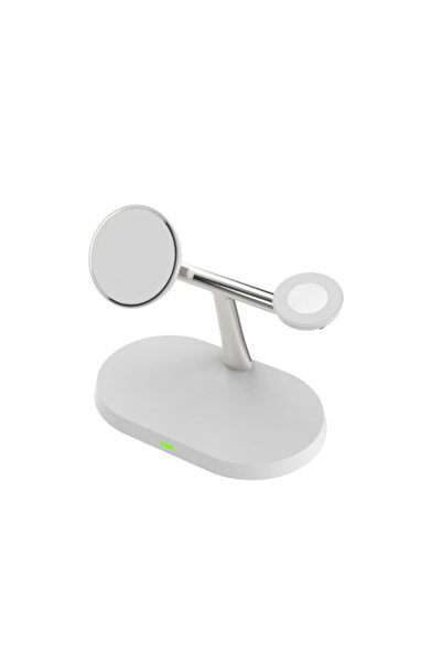 Choice شاحن لاسلكي مغناطيسي أبيض 3 في 1 لساعات S25 و S24 و S23 و 8 و 7 و 6 و ...