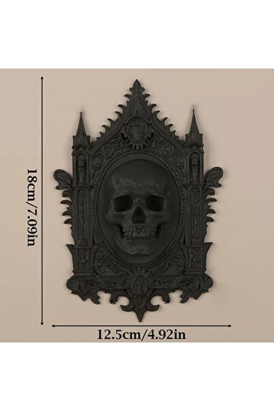 Choice لوحة جدارية سوداء على شكل جمجمة، بنمط كنيسة قوطية عابرة للحدود، تُعلق ...