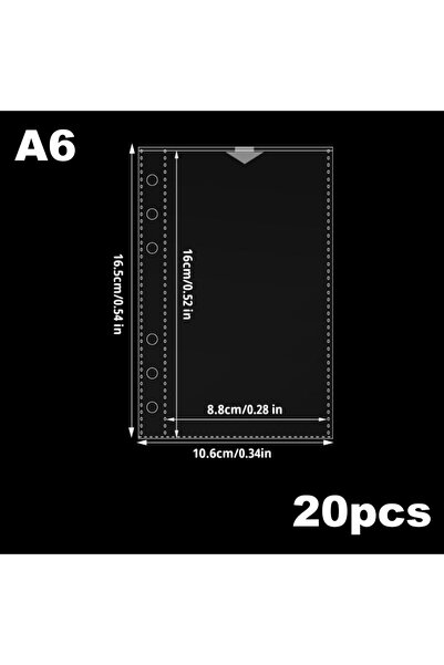 Choice5 غلاف بلاستيكي شفاف لحماية المجلدات الحلقية، مقاس A6 (20 قطعة، 10/20/3...