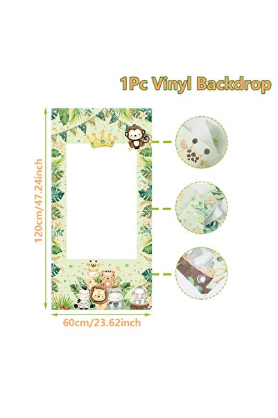 Choice3 إطار صور لأربعة حيوانات من الغابة، دعامة تصوير، مفرش مفرش طاولة، ديكو...