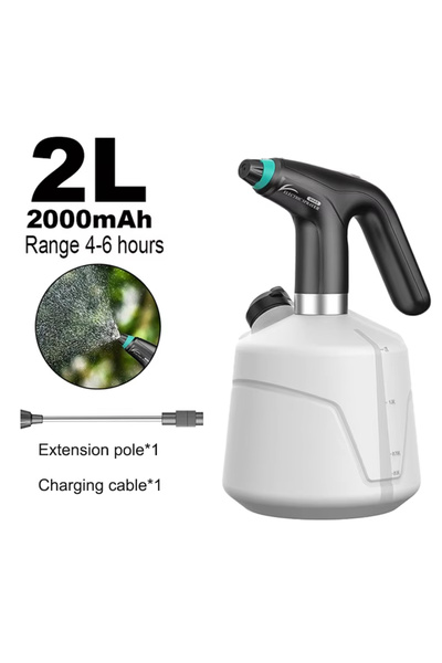 Choice زجاجة رش نباتات كهربائية بيضاء سعة 2 لتر، بخاخ تعقيم يعمل بمنفذ USB، ج...