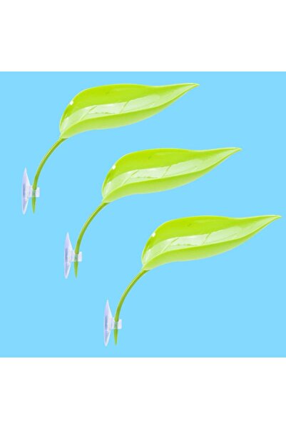 Choice A6 1/3 قطع ديكور تيراريوم مع كوب شفط؛ أوراق صناعية لموائل الوزغ والضفدع؛